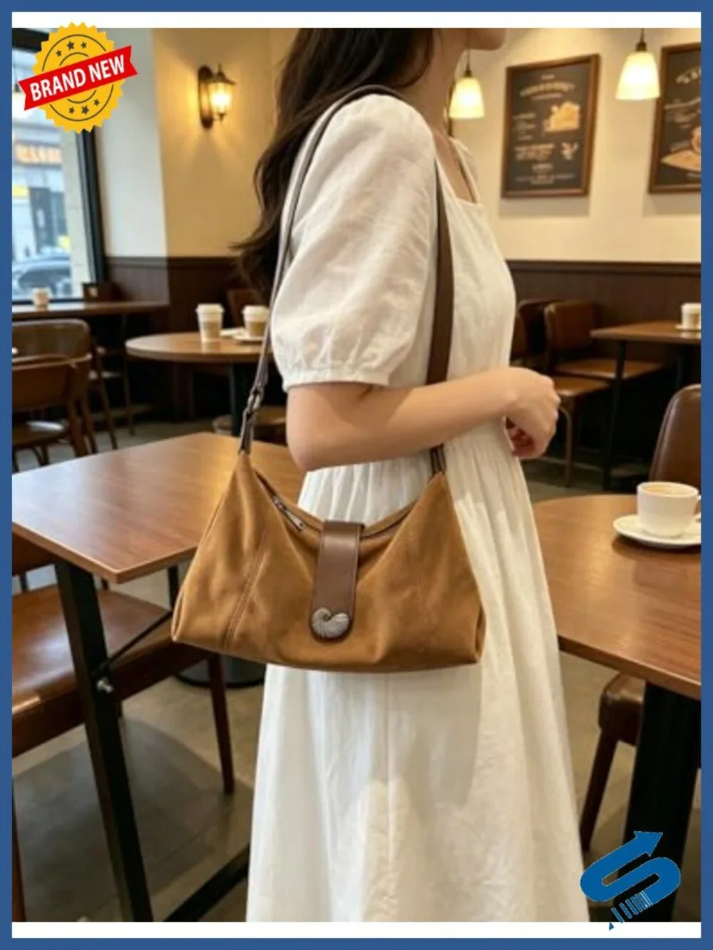 Suede Hobo Shoulder Bag Crossbody Slouchy Tote for Women
